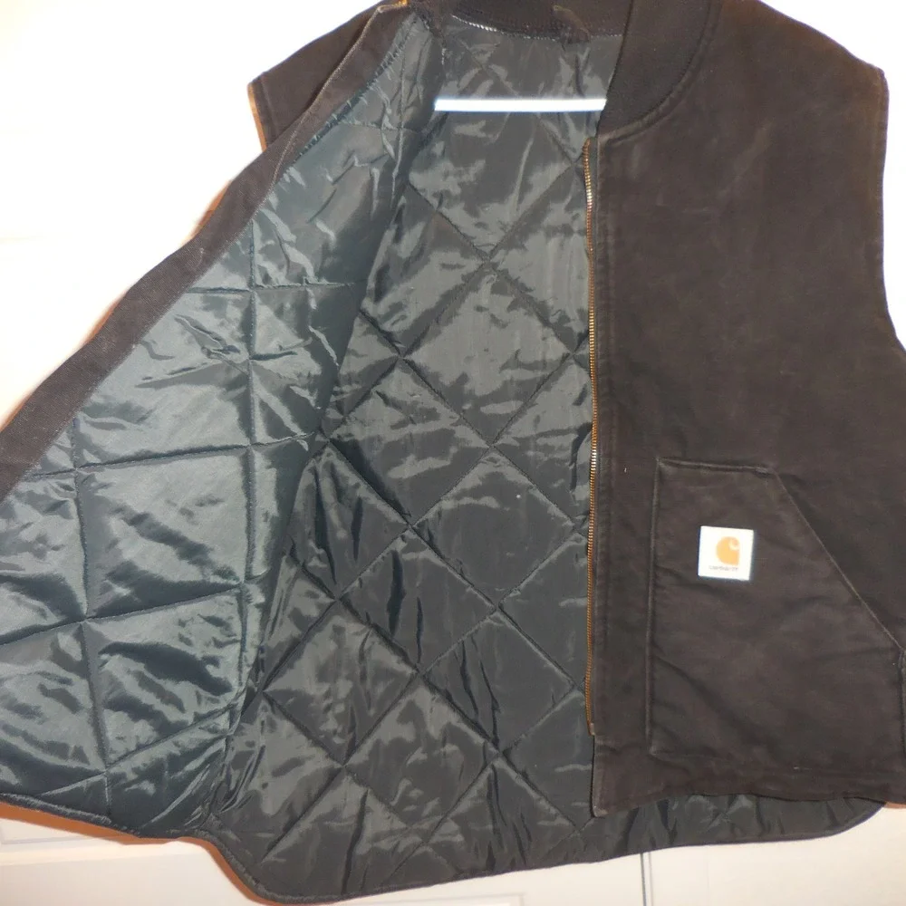 Carhartt VQ185 Black Duck Canvas Quilted Lined Vest Mens XXL Made USA Union Made
